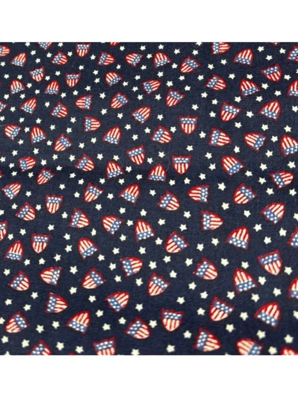 American Flag Shield Print Cotton Fabric 1/2 yard x 44” Patriotic Red White Blue